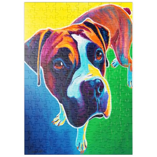 MyPuzzle Bunte Boxer Hund Porträt in Bold Pop Art Stil - Premium 200 Teile Puzzle - MyPuzzle Sonderkollektion von Puzzle Galaxy von MyPuzzle.com