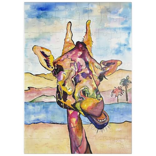 MyPuzzle Bunte Giraffe in Wüstenlandschaft - Premium 100 Teile Puzzle - MyPuzzle Sonderkollektion von Puzzle Galaxy von MyPuzzle.com