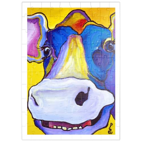 MyPuzzle Buntes Kuhportrait - Premium 100 Teile Puzzle - MyPuzzle Sonderkollektion von Puzzle Galaxy von MyPuzzle.com