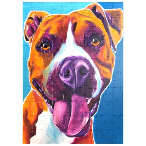 MyPuzzle Buntes Porträt eines lächelnden Pitbulls - Premium 100 Teile Puzzle - MyPuzzle Sonderkollektion von Puzzle Galaxy MyPuzzle Buntes Porträt eines lächelnden Pitbulls - Premium 100 Teile Puzzle - MyPuzzle Sonderkollektion von Puzzle Galaxy von MyPuzzle.com