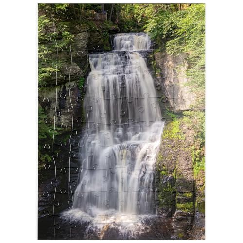 MyPuzzle Bushkill Falls, Pennsylvania – Wasserfall im Wald - Premium 100 Teile Puzzle - MyPuzzle Sonderkollektion von Puzzle Galaxy von MyPuzzle.com