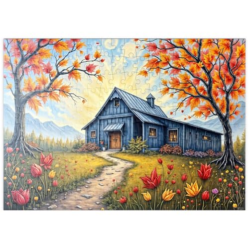 MyPuzzle Charmante Blaue Scheune in Einer Herbstlandschaft mit Buntem Laub - Premium 200 Teile Puzzle - MyPuzzle Sonderkollektion von Puzzle Galaxy MyPuzzle Charmante Blaue Scheune in Einer Herbstlandschaft mit Buntem Laub - Premium 200 Teile Puzzle - MyPuzzle Sonderkollektion von Puzzle Galaxy von MyPuzzle.com