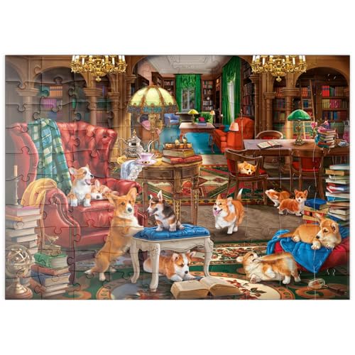 MyPuzzle Corgi-Chaos in der Bibliothek - Premium 100 Teile Puzzle - MyPuzzle Sonderkollektion von Puzzle Galaxy MyPuzzle Corgi-Chaos in der Bibliothek - Premium 100 Teile Puzzle - MyPuzzle Sonderkollektion von Puzzle Galaxy von MyPuzzle.com