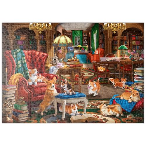MyPuzzle Corgi-Chaos in der Bibliothek - Premium 500 Teile Puzzle - MyPuzzle Sonderkollektion von Puzzle Galaxy MyPuzzle Corgi-Chaos in der Bibliothek - Premium 500 Teile Puzzle - MyPuzzle Sonderkollektion von Puzzle Galaxy von MyPuzzle.com
