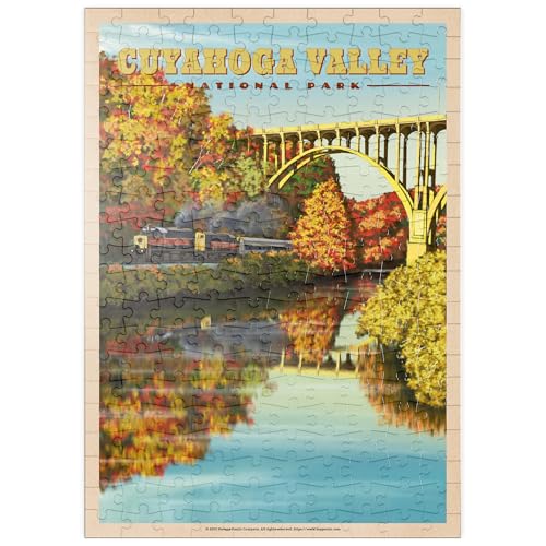 MyPuzzle Cuyahoga Valley - Zugfahrt durch den Herbst, Vintage Travel Poster - Premium 200 Teile Puzzle - MyPuzzle Sonderkollektion von Havana Puzzle Company MyPuzzle Cuyahoga Valley - Zugfahrt durch den Herbst, Vintage Travel Poster - Premium 200 Teile Puzzle - MyPuzzle Sonderkollektion von Havana Puzzle Company von MyPuzzle.com
