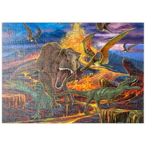 MyPuzzle Dramatische Dinosaurier-Szene – T-Rex und Raptoren vor Vulkaneruption - Premium 200 Teile Puzzle - MyPuzzle Sonderkollektion von Puzzle Galaxy MyPuzzle Dramatische Dinosaurier-Szene – T-Rex und Raptoren vor Vulkaneruption - Premium 200 Teile Puzzle - MyPuzzle Sonderkollektion von Puzzle Galaxy von MyPuzzle.com
