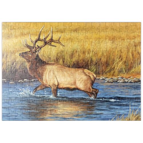 MyPuzzle Elchbulle bei der Flussüberquerung im Herbst - Premium 200 Teile Puzzle - MyPuzzle Sonderkollektion von Puzzle Galaxy MyPuzzle Elchbulle bei der Flussüberquerung im Herbst - Premium 200 Teile Puzzle - MyPuzzle Sonderkollektion von Puzzle Galaxy von MyPuzzle.com