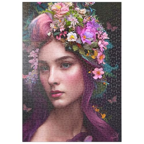 MyPuzzle Elegante Frau mit Blumenkranz und Schmetterlingsakzenten - Premium 500 Teile Puzzle - MyPuzzle Sonderkollektion von Puzzle Galaxy MyPuzzle Elegante Frau mit Blumenkranz und Schmetterlingsakzenten - Premium 500 Teile Puzzle - MyPuzzle Sonderkollektion von Puzzle Galaxy von MyPuzzle.com