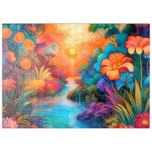 MyPuzzle Fantasy River Valley mit lebhaftem Sonnenuntergang - Premium 200 Teile Puzzle - MyPuzzle Sonderkollektion von Puzzle Galaxy von MyPuzzle.com