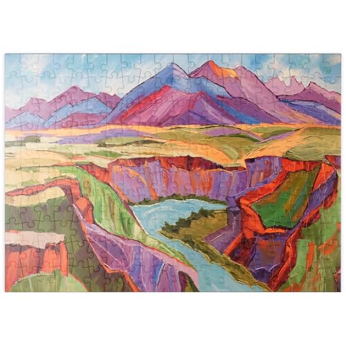MyPuzzle Farbenfrohe Schlucht- und Berglandschaft - Premium 200 Teile Puzzle - MyPuzzle Sonderkollektion von Puzzle Galaxy von MyPuzzle.com
