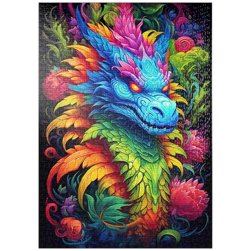 MyPuzzle Farbenfroher Fantasy-Drache mit üppigem Blattwerk - Premium 1000 Teile Puzzle - MyPuzzle Sonderkollektion von Puzzle Galaxy MyPuzzle Farbenfroher Fantasy-Drache mit üppigem Blattwerk - Premium 1000 Teile Puzzle - MyPuzzle Sonderkollektion von Puzzle Galaxy von MyPuzzle.com