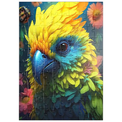 MyPuzzle Farbenfroher tropischer Papagei - Premium 100 Teile Puzzle - MyPuzzle Sonderkollektion von Puzzle Galaxy von MyPuzzle.com