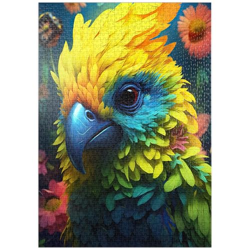 MyPuzzle Farbenfroher tropischer Papagei - Premium 1000 Teile Puzzle - MyPuzzle Sonderkollektion von Puzzle Galaxy von MyPuzzle.com