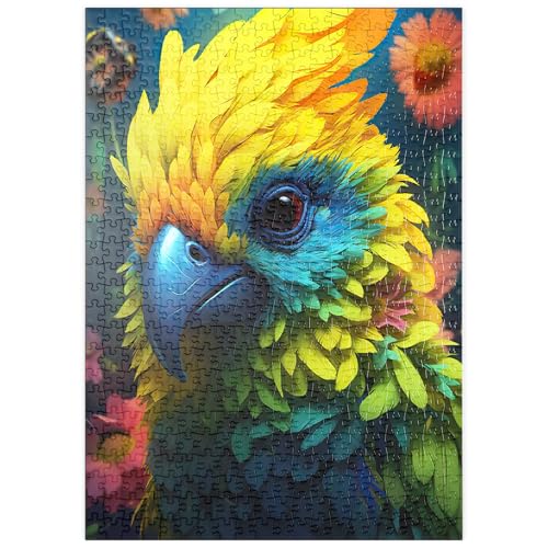 MyPuzzle Farbenfroher tropischer Papagei - Premium 500 Teile Puzzle - MyPuzzle Sonderkollektion von Puzzle Galaxy von MyPuzzle.com