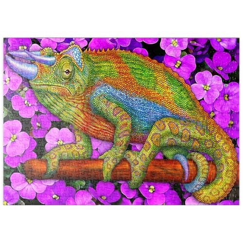MyPuzzle Farbenprächtiges Chamäleon auf Blüten im Mosaik-Stil - Premium 500 Teile Puzzle - MyPuzzle Sonderkollektion von Puzzle Galaxy MyPuzzle Farbenprächtiges Chamäleon auf Blüten im Mosaik-Stil - Premium 500 Teile Puzzle - MyPuzzle Sonderkollektion von Puzzle Galaxy von MyPuzzle.com