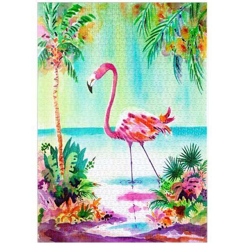 MyPuzzle Flamingo-Lagune – Aquarellkunstwerk - Premium 1000 Teile Puzzle - MyPuzzle Sonderkollektion von Puzzle Galaxy MyPuzzle Flamingo-Lagune – Aquarellkunstwerk - Premium 1000 Teile Puzzle - MyPuzzle Sonderkollektion von Puzzle Galaxy von MyPuzzle.com