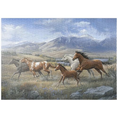 MyPuzzle Freiheit in den Bergen: Wildpferde - Premium 1000 Teile Puzzle - MyPuzzle Sonderkollektion von Puzzle Galaxy MyPuzzle Freiheit in den Bergen: Wildpferde - Premium 1000 Teile Puzzle - MyPuzzle Sonderkollektion von Puzzle Galaxy von MyPuzzle.com