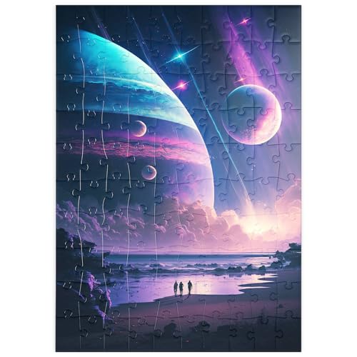 MyPuzzle Futuristische kosmische Strandszene - Premium 100 Teile Puzzle - MyPuzzle Sonderkollektion von Puzzle Galaxy von MyPuzzle.com