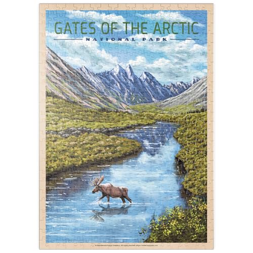 MyPuzzle Gates of The Arctic National Park - The Arctic Whisper, Vintage Travel Poster - Premium 500 Teile Puzzle - MyPuzzle Sonderkollektion von Havana Puzzle Company von MyPuzzle.com