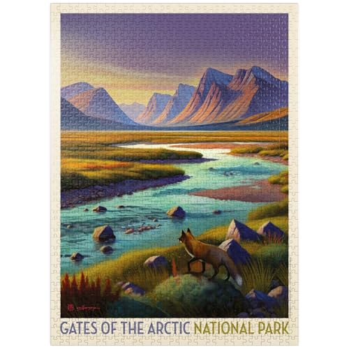 MyPuzzle Gates of The Arctic National Park: Twilight Fox - Premium 1000 Teile Puzzle für Erwachsene von MyPuzzle.com