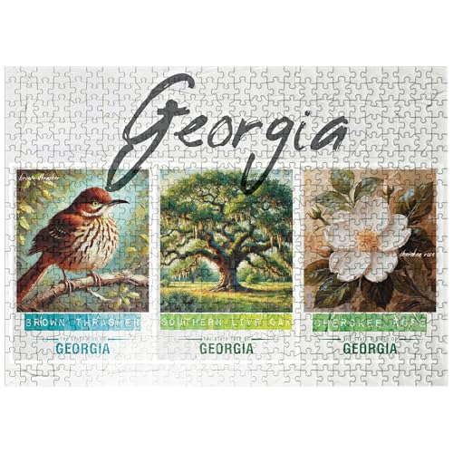 MyPuzzle Georgia: Vogel, Baum, Blume, Staatssymbole, Collage-Serie, Premium-Puzzle mit 500 Teilen für Erwachsene MyPuzzle Georgia: Vogel, Baum, Blume, Staatssymbole, Collage-Serie, Premium-Puzzle mit 500 Teilen für Erwachsene von MyPuzzle.com
