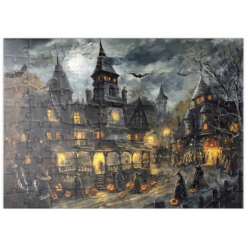 MyPuzzle Gespensterdorf bei Vollmond - Premium 100 Teile Puzzle - MyPuzzle Sonderkollektion von Puzzle Galaxy von MyPuzzle.com