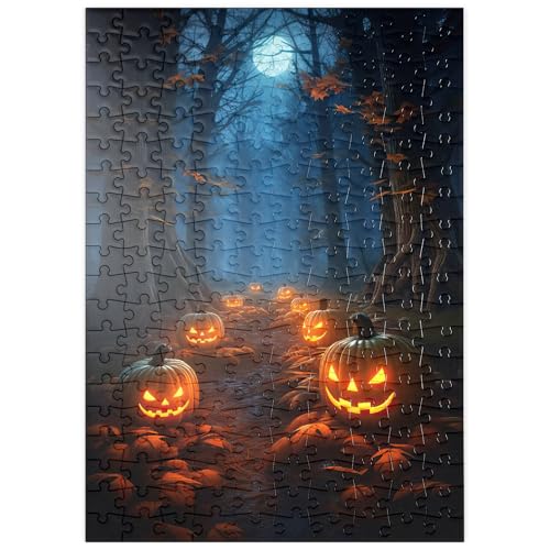 MyPuzzle Gespensterwald mit leuchtenden Jack-o'-Lanterns - Premium 200 Teile Puzzle - MyPuzzle Sonderkollektion von Puzzle Galaxy von MyPuzzle.com