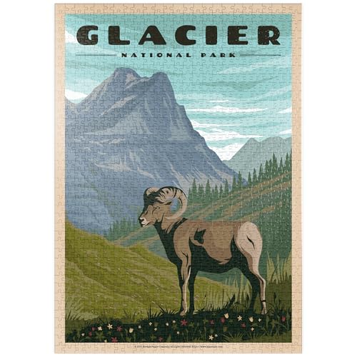 MyPuzzle Glacier National Park - Where The Bighorn Sheep Roam, Vintage Travel Poster - Premium 1000 Teile Puzzle - MyPuzzle Sonderkollektion von Havana Puzzle Company MyPuzzle Glacier National Park - Where The Bighorn Sheep Roam, Vintage Travel Poster - Premium 1000 Teile Puzzle - MyPuzzle Sonderkollektion von Havana Puzzle Company von MyPuzzle.com