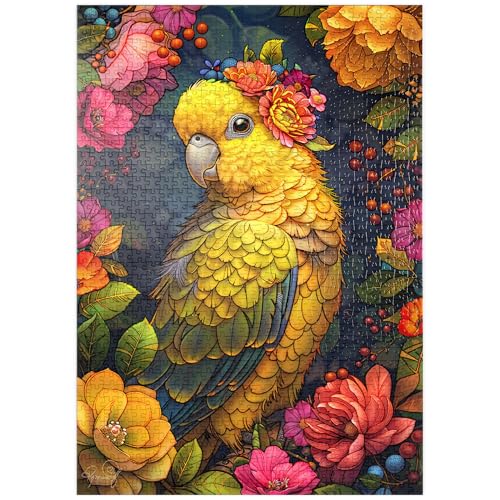 MyPuzzle Goldener Papagei mit tropischen Blüten - Premium 1000 Teile Puzzle - MyPuzzle Sonderkollektion von Puzzle Galaxy MyPuzzle Goldener Papagei mit tropischen Blüten - Premium 1000 Teile Puzzle - MyPuzzle Sonderkollektion von Puzzle Galaxy von MyPuzzle.com
