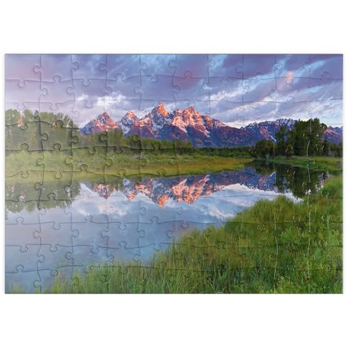 MyPuzzle Grand Teton Mountains bei Sonnenaufgang mit Spiegelung - Premium 100 Teile Puzzle - MyPuzzle Sonderkollektion von Puzzle Galaxy von MyPuzzle.com