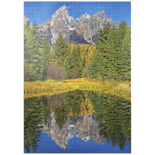 MyPuzzle Grand Teton National Park - Bergspiegelung im Herbst - Premium 1000 Teile Puzzle - MyPuzzle Sonderkollektion von Puzzle Galaxy von MyPuzzle.com