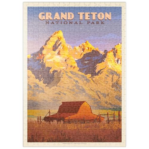 MyPuzzle Grand Teton National Park: Scheune, Vintage Poster - Premium 500 Teile Puzzle - MyPuzzle Sonderkollektion von Anderson Design Group MyPuzzle Grand Teton National Park: Scheune, Vintage Poster - Premium 500 Teile Puzzle - MyPuzzle Sonderkollektion von Anderson Design Group von MyPuzzle.com