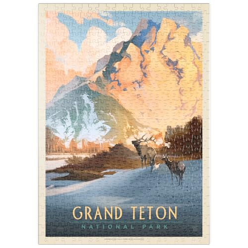 MyPuzzle Grand Teton National Park: Winter Hush, Vintage Poster - Premium 500 Teile Puzzle - MyPuzzle Sonderkollektion von Anderson Design Group MyPuzzle Grand Teton National Park: Winter Hush, Vintage Poster - Premium 500 Teile Puzzle - MyPuzzle Sonderkollektion von Anderson Design Group von MyPuzzle.com