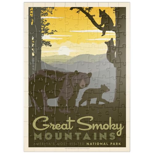 MyPuzzle Great Smoky Mountains National Park: Mama Bär & Jungtiere - Premium 100 Teile Puzzle - MyPuzzle Sonderkollektion von Anderson Design Group von MyPuzzle.com