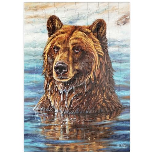 MyPuzzle Grizzlybär aus dem Wasser steigend - Premium 100 Teile Puzzle - MyPuzzle Sonderkollektion von Puzzle Galaxy von MyPuzzle.com