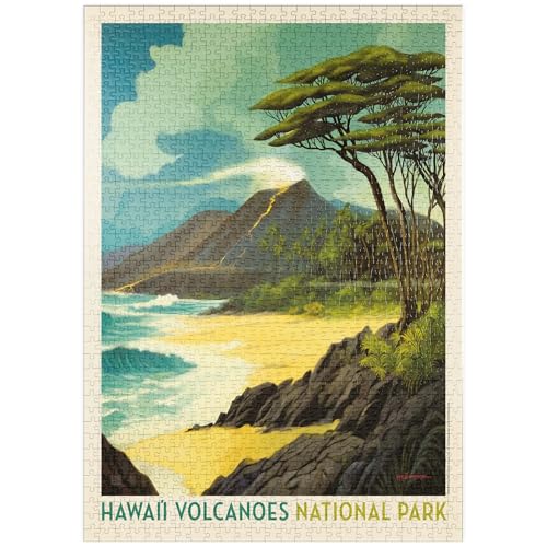 MyPuzzle Hawai'i Volcanoes National Park: Lava In The Lagoon, Vintage Poster - Premium 1000 Teile Puzzle - MyPuzzle Sonderkollektion von Anderson Design Group von MyPuzzle.com