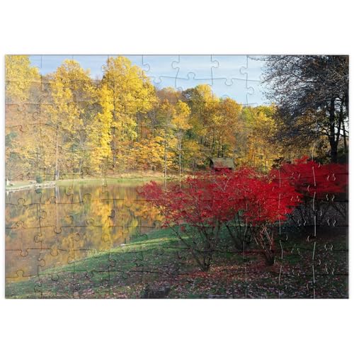 MyPuzzle Herbstlandschaft bei Ridgefield, Indian Summer, Connecticut, USA - Premium 100 Teile Puzzle - MyPuzzle Sonderkollektion von Puzzle Galaxy von MyPuzzle.com