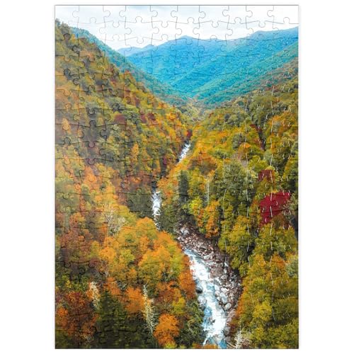 MyPuzzle Herbstliches Bergtal mit fließendem Fluss - Premium 200 Teile Puzzle - MyPuzzle Sonderkollektion von Puzzle Galaxy MyPuzzle Herbstliches Bergtal mit fließendem Fluss - Premium 200 Teile Puzzle - MyPuzzle Sonderkollektion von Puzzle Galaxy von MyPuzzle.com