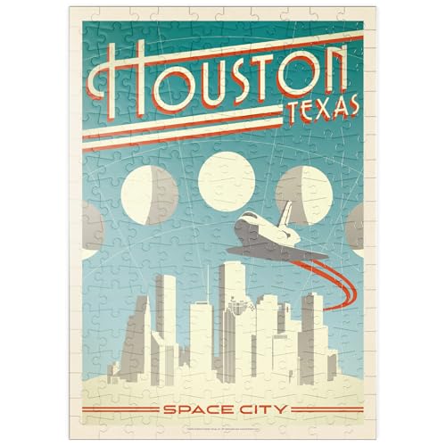 MyPuzzle Houston: Weltraumstadt, Vintage Poster - Premium 200 Teile Puzzle - MyPuzzle Sonderkollektion von Anderson Design Group von MyPuzzle.com
