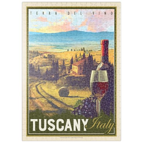 MyPuzzle Italien, Toskana: Terra Del Vino (Weinland), Vintage Poster - Premium 500 Teile Puzzle - MyPuzzle Sonderkollektion von Anderson Design Group von MyPuzzle.com