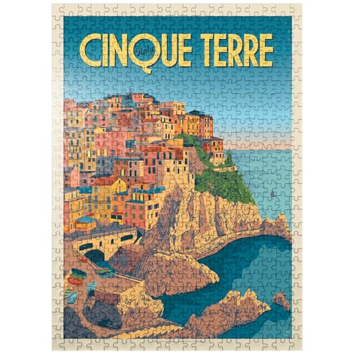 MyPuzzle Italien Cinque Terre Vintage Poster - Premium 500 Teile Puzzle für Erwachsene von MyPuzzle.com