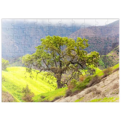 MyPuzzle Kalifornische Eiche in den grünen Hügeln im Frühling - Premium 100 Teile Puzzle - MyPuzzle Sonderkollektion von Puzzle Galaxy von MyPuzzle.com