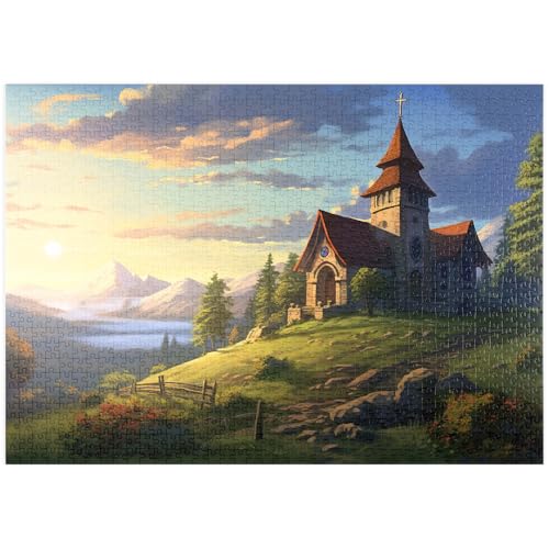 MyPuzzle Kapelle am Hang mit Sonnenuntergang in den Bergen - Premium 1000 Teile Puzzle - MyPuzzle Sonderkollektion von Puzzle Galaxy MyPuzzle Kapelle am Hang mit Sonnenuntergang in den Bergen - Premium 1000 Teile Puzzle - MyPuzzle Sonderkollektion von Puzzle Galaxy von MyPuzzle.com