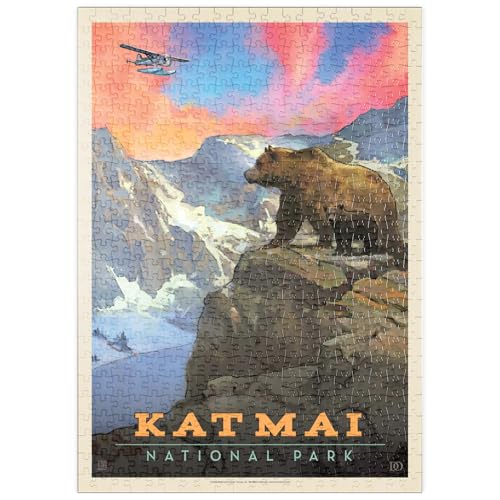 MyPuzzle Katmai National Park: Mountain View, Vintage Poster - Premium 500 Teile Puzzle - MyPuzzle Sonderkollektion von Anderson Design Group von MyPuzzle.com