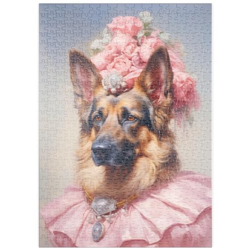 MyPuzzle Königliches viktorianisches Porträt eines Deutschen Schäferhunds - Premium 500 Teile Puzzle - MyPuzzle Sonderkollektion von Puzzle Galaxy von MyPuzzle.com