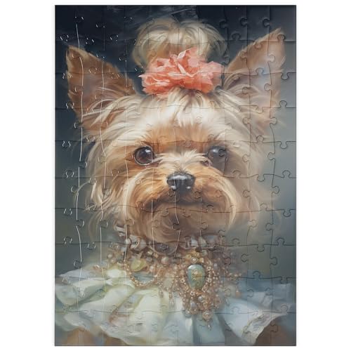MyPuzzle Königliches viktorianisches Porträt eines Yorkshire Terrier - Premium 100 Teile Puzzle - MyPuzzle Sonderkollektion von Puzzle Galaxy von MyPuzzle.com