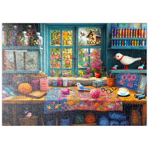 MyPuzzle Kreatives Handarbeitsatelier mit Blick auf blühenden Garten - Premium 200 Teile Puzzle - MyPuzzle Sonderkollektion von Puzzle Galaxy MyPuzzle Kreatives Handarbeitsatelier mit Blick auf blühenden Garten - Premium 200 Teile Puzzle - MyPuzzle Sonderkollektion von Puzzle Galaxy von MyPuzzle.com