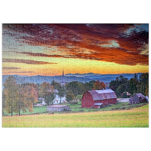 MyPuzzle Ländliche Herbstlandschaft in Vermont – Farmland bei Sonnenaufgang - Premium 200 Teile Puzzle - MyPuzzle Sonderkollektion von Puzzle Galaxy von MyPuzzle.com