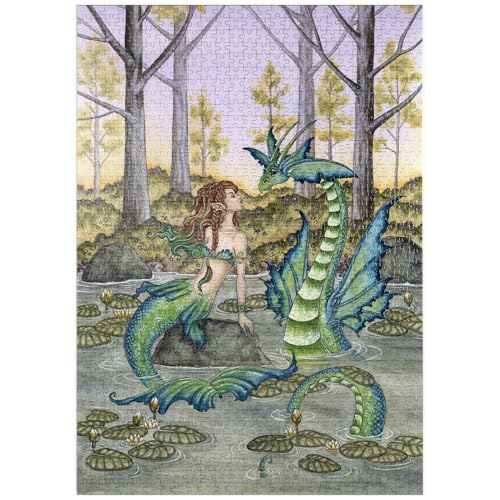 MyPuzzle Lazy Afternoon Mermaid - Amy Brown - Premium 1000 Teile Puzzle - MyPuzzle Sonderkollektion von Tate & Co Puzzles von MyPuzzle.com