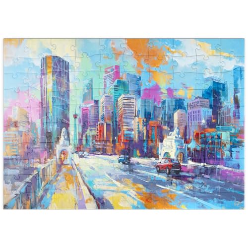 MyPuzzle Lebendige Stadt Skyline in ausdrucksstarkem Kunststil - Premium 100 Teile Puzzle - MyPuzzle Sonderkollektion von Puzzle Galaxy MyPuzzle Lebendige Stadt Skyline in ausdrucksstarkem Kunststil - Premium 100 Teile Puzzle - MyPuzzle Sonderkollektion von Puzzle Galaxy von MyPuzzle.com